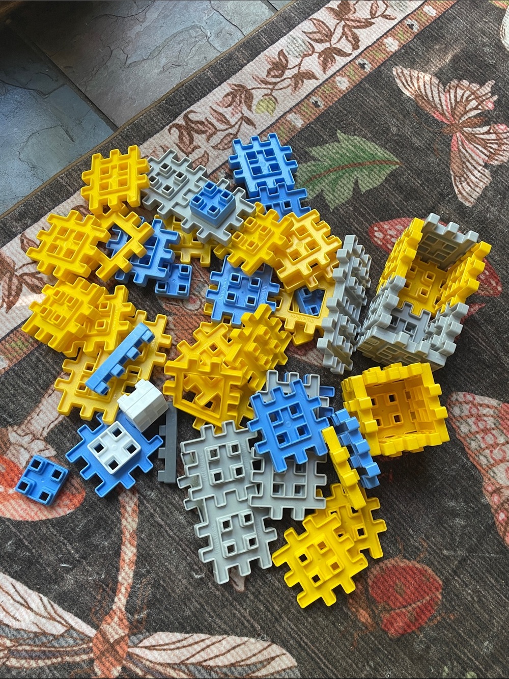 Little Tikes Waffle Blocks Building Blocks Set - Yellow, Blue, Gray - Kids Toys